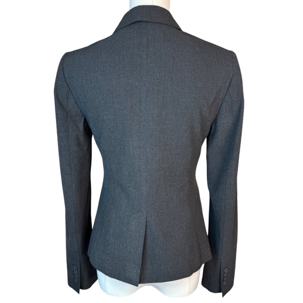 Ann Taylor Size 0 Gray Blazer Fitted 2-Button Front Polyester/Rayon/Spandex - Picture 10 of 15